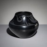 Maria Martinez and Popovi Da (San Ildefonso, 1887-1980 / 1923-1971) — Blackware Pottery Jar, Gunmetal Finish August 1969