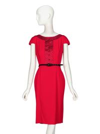 Christian Dior by John Galliano , Red Belted Cocktail Dress