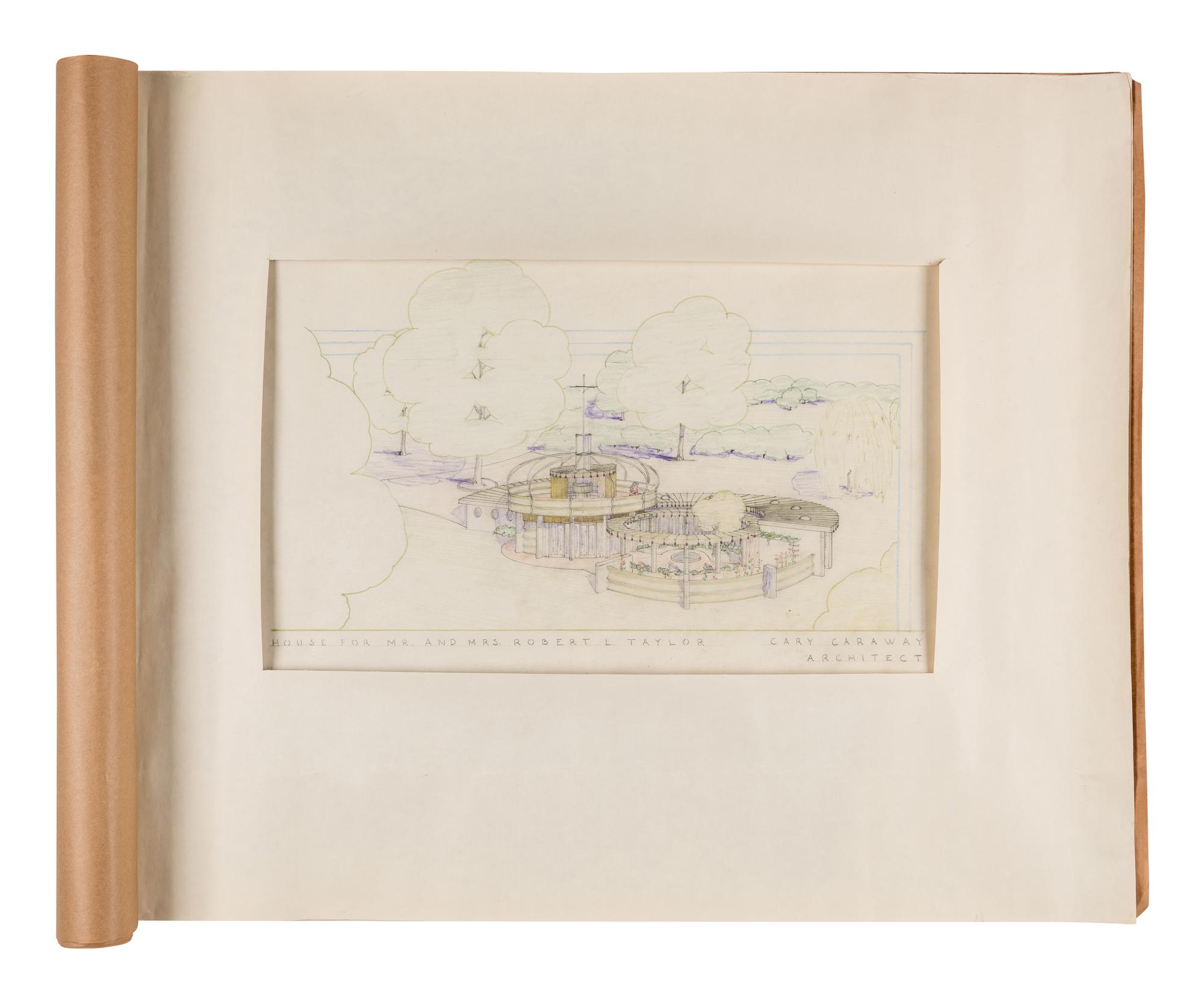 CAREY, Jesse Claude "Carey" (1917-1994). A group of original architectural drawings, blue prints, and plans, comprising drawings and printed plans of: