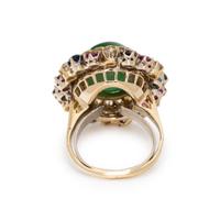 JADE, RUBY, SAPPHIRE, AND DIAMOND RING
