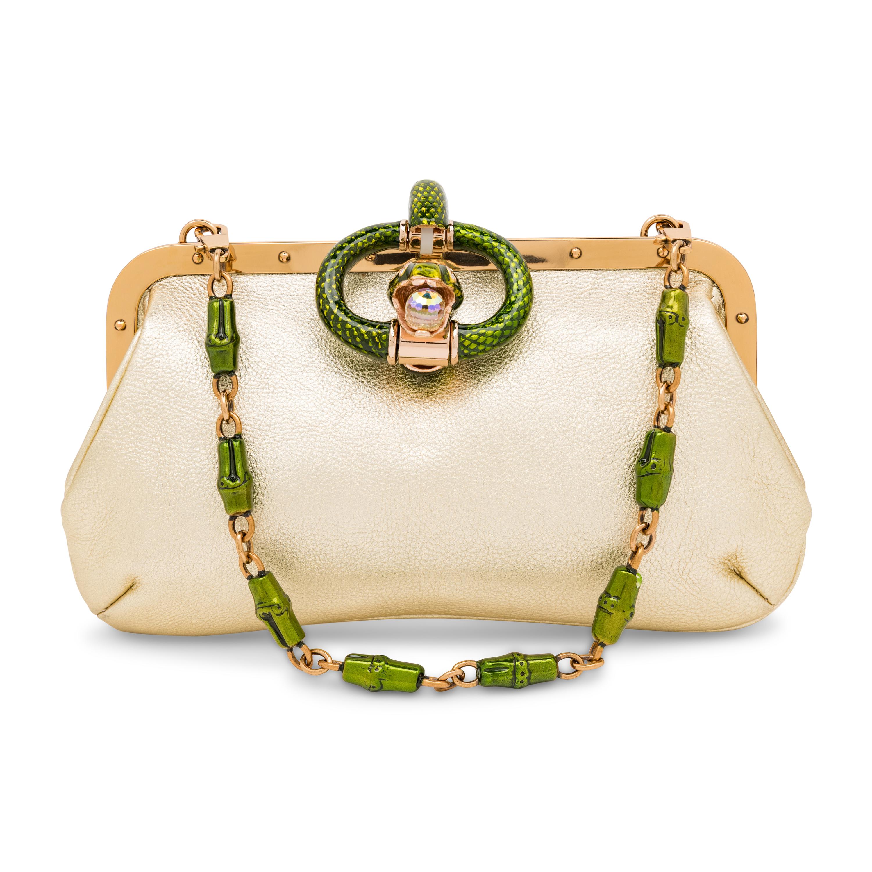 Gucci by Tom Ford, Snake Bag in Gold Leather
