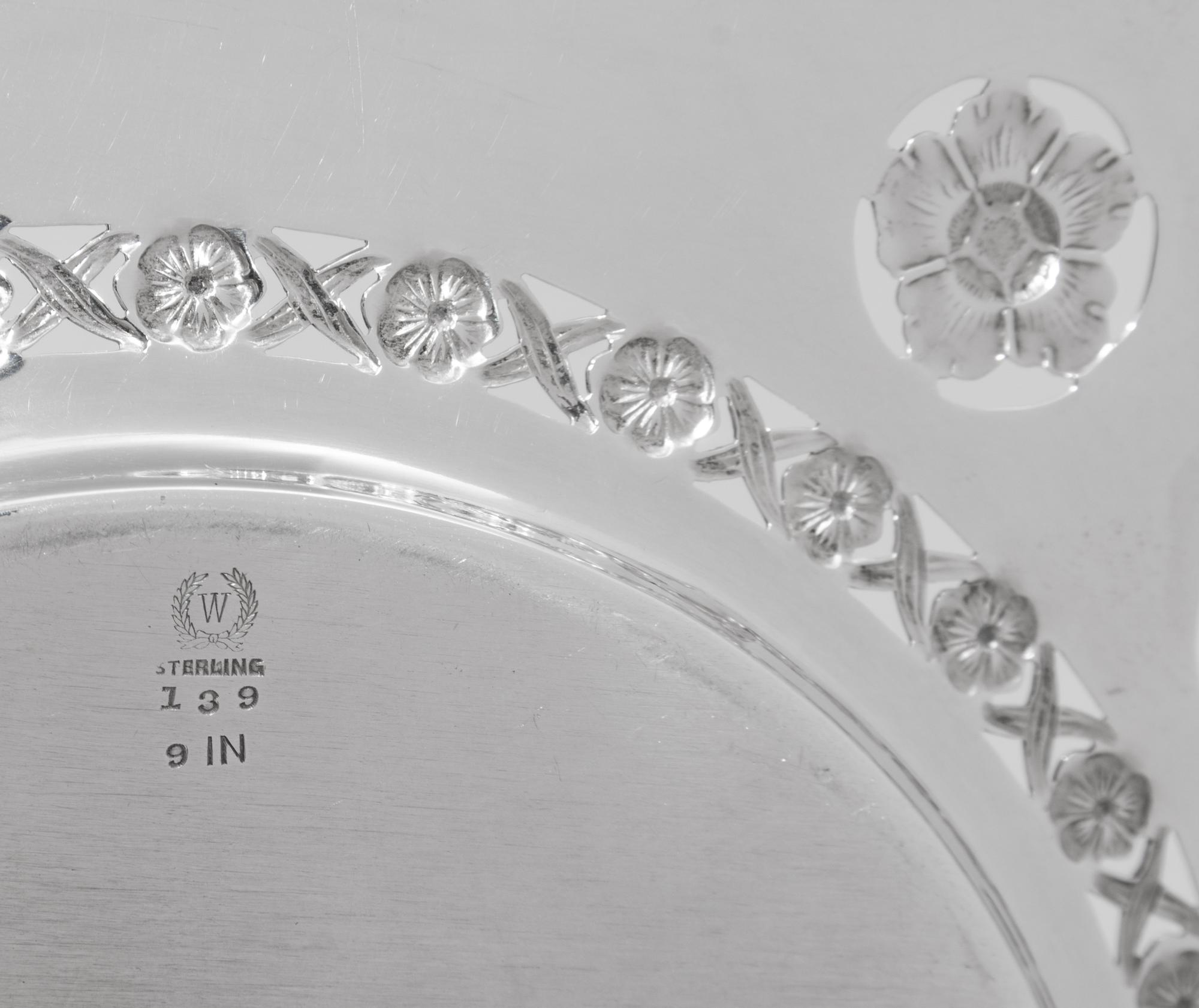 An English Silver Cake Basket and an American Silver Sandwich Plate