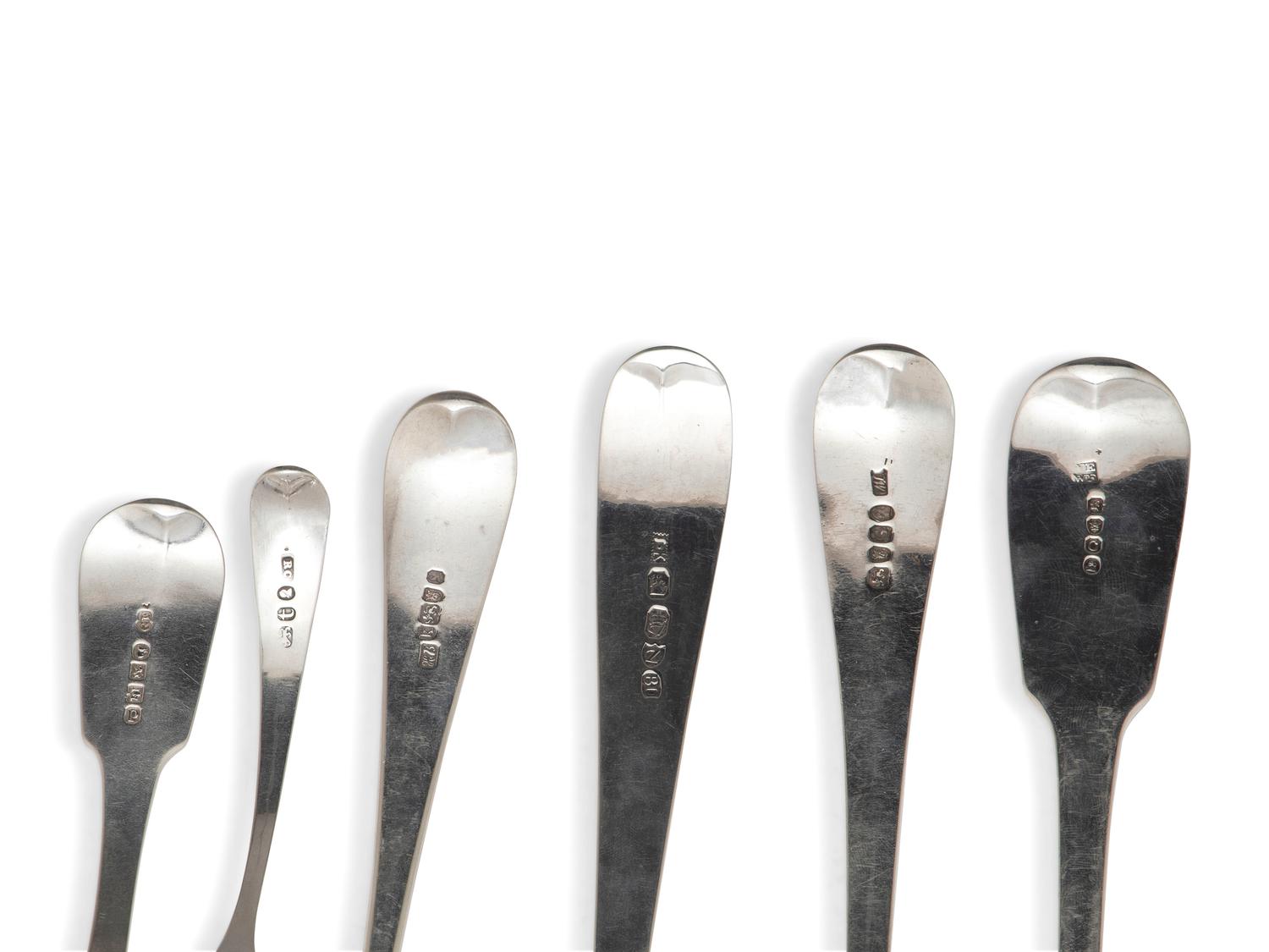 A Collection of Irish and English Silver Flatware Articles
