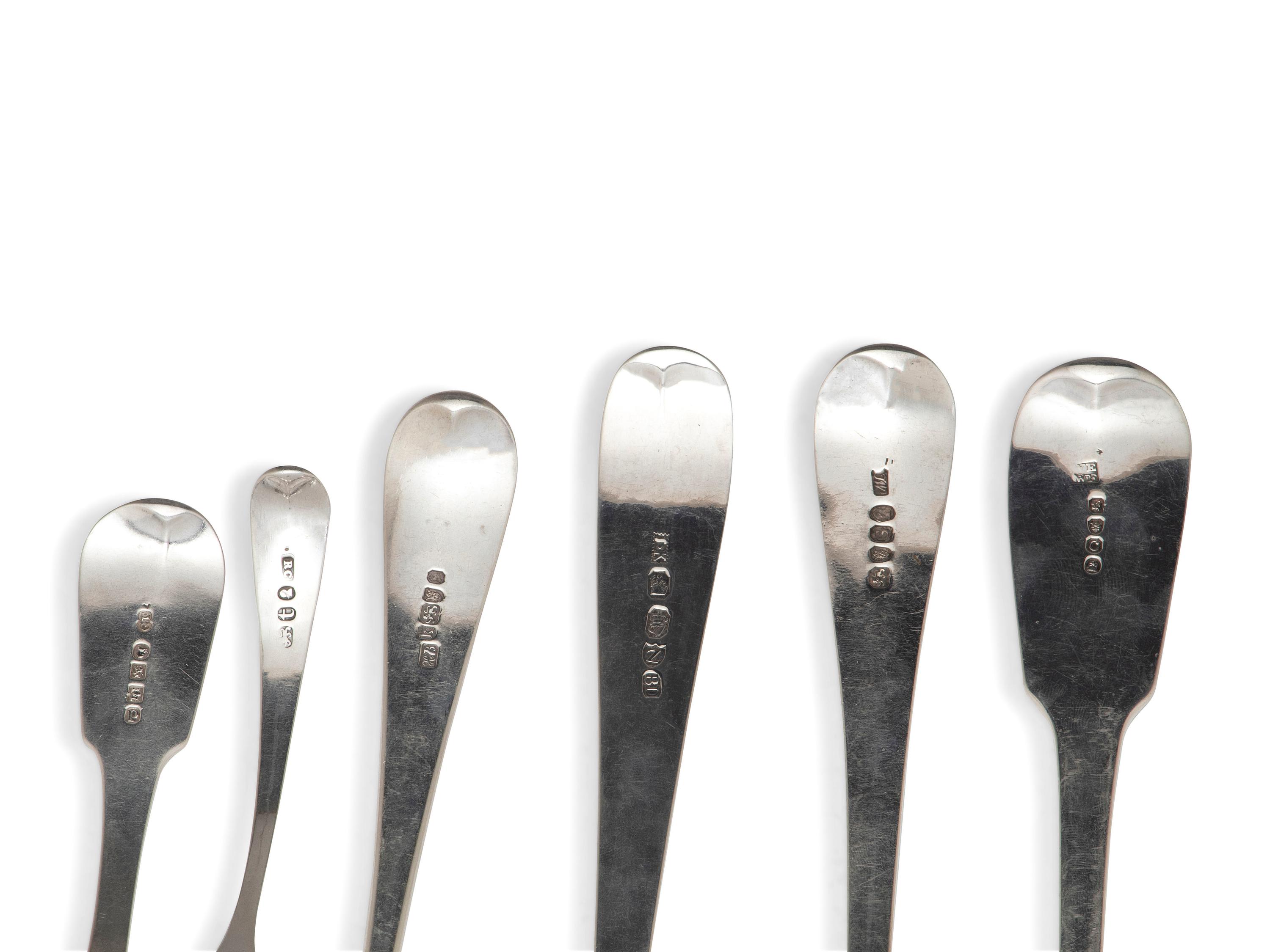 A Collection of Irish and English Silver Flatware Articles