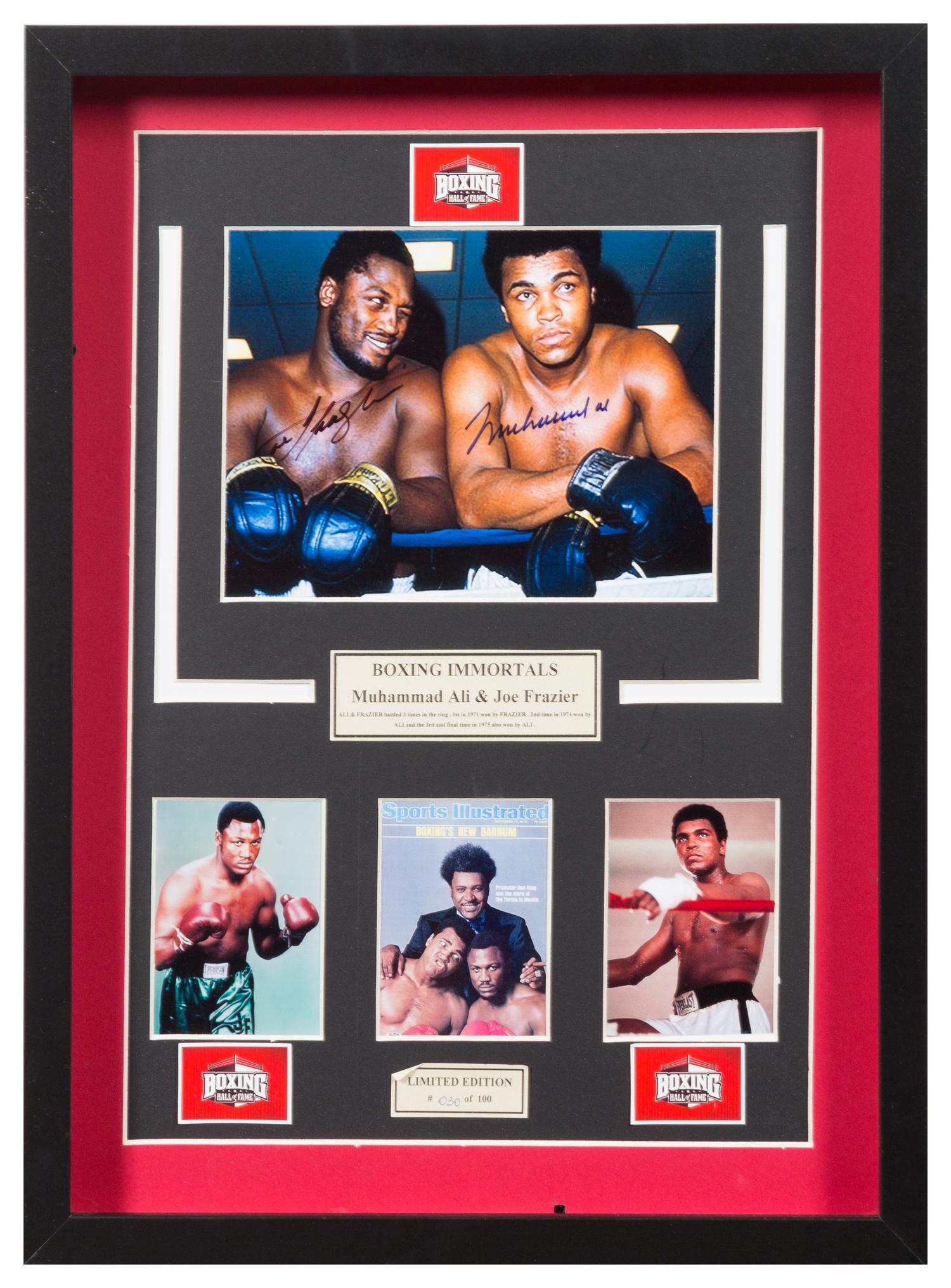 A Muhammad Ali and Joe Frazier Autographed Photo