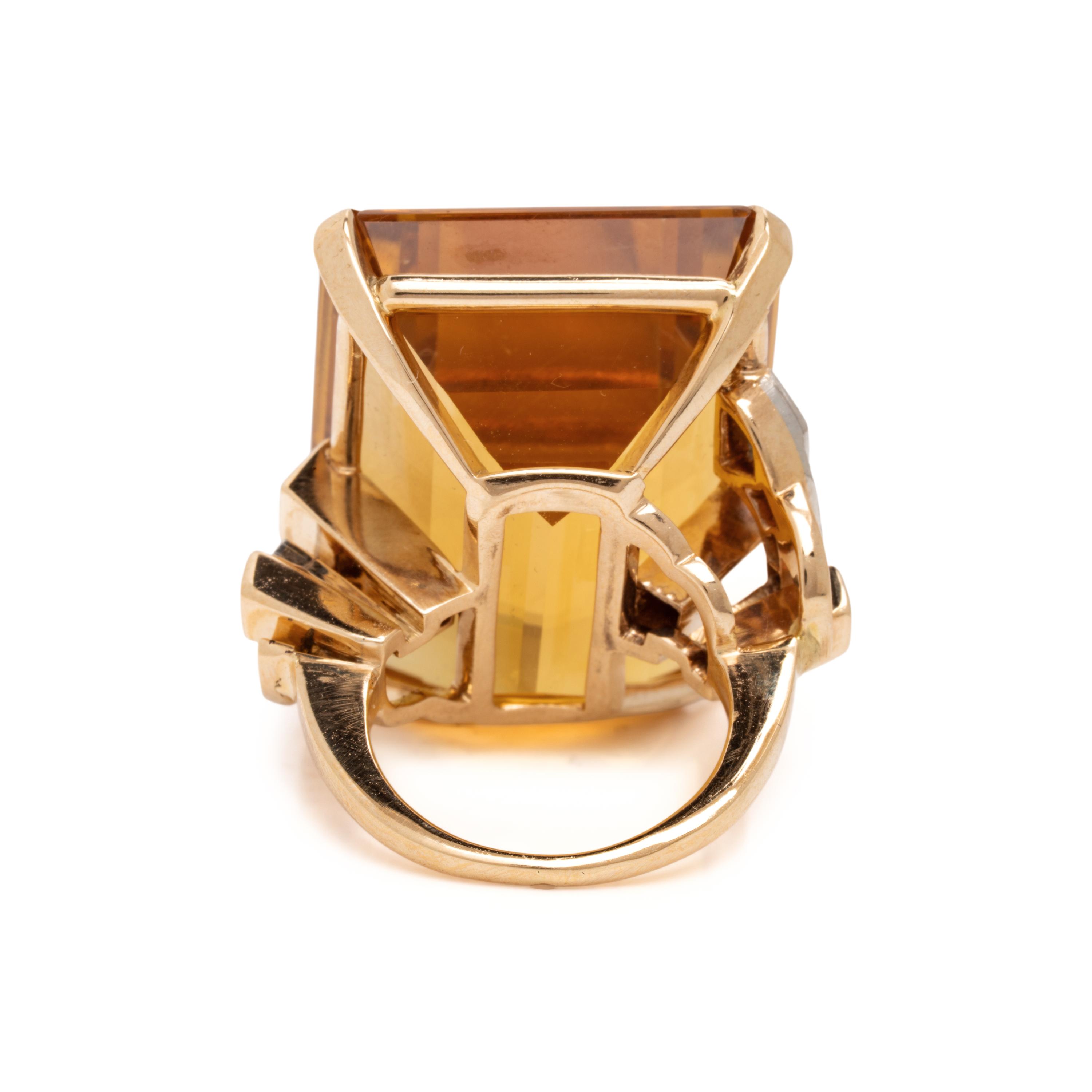 Retro, Citrine, Ruby, and Diamond Ring