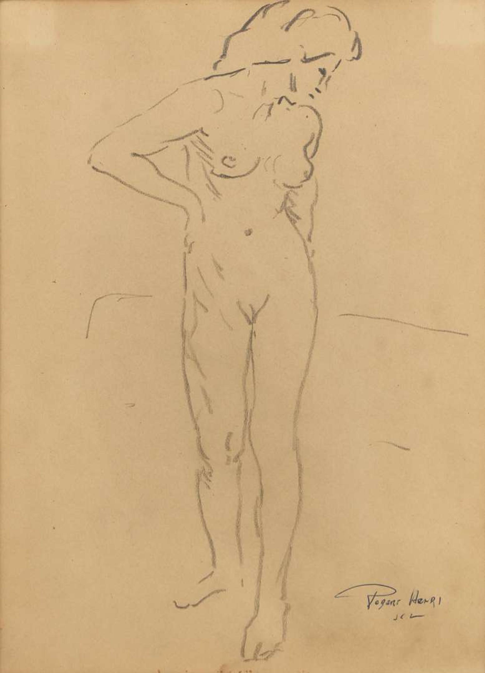 Robert Henri (American, 1865-1929) - Standing Female Nude