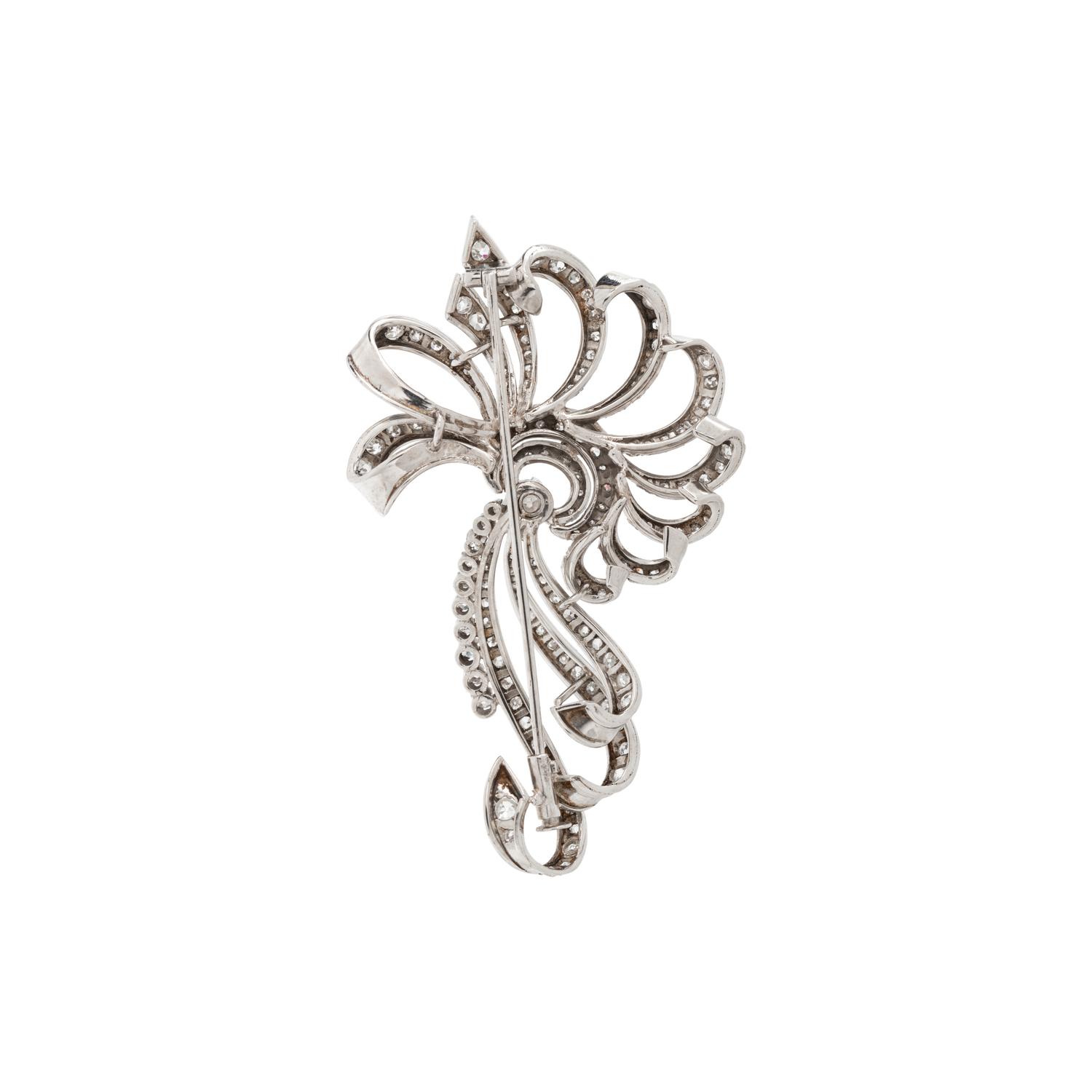 PLATINUM AND DIAMOND SPRAY BROOCH