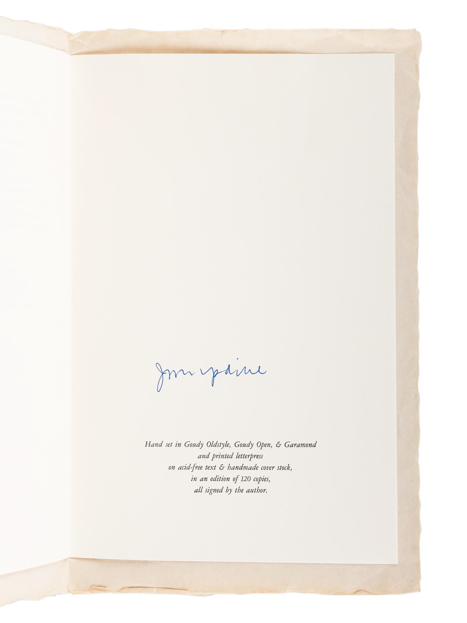 UPDIKE, John (1932-2009). A group of 17 limited edition pamphlets of Updike’s works, MANY SIGNED, comprising: