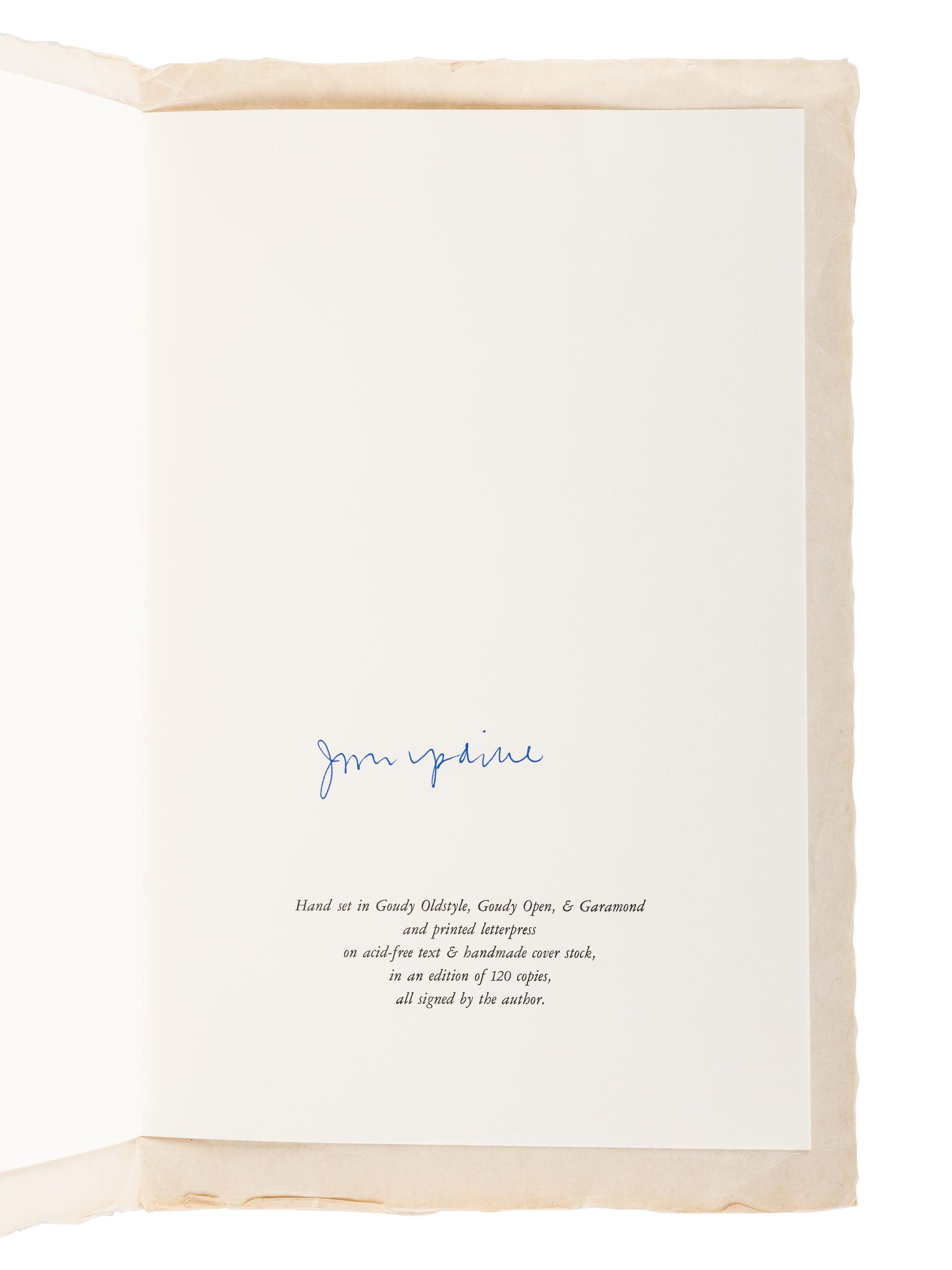 UPDIKE, John (1932-2009). A group of 17 limited edition pamphlets of Updike’s works, MANY SIGNED, comprising: