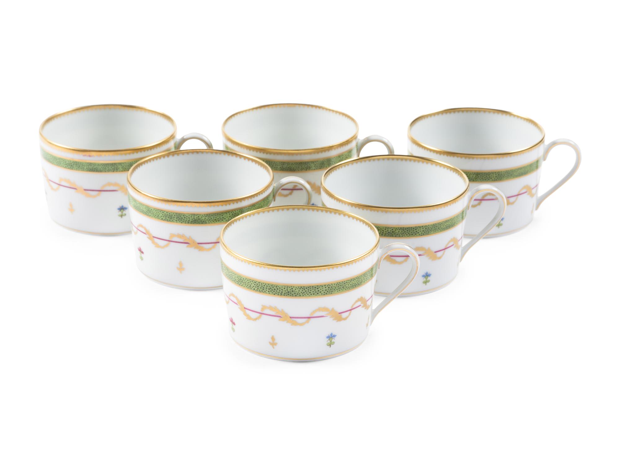 A Limoges Vieux Paris Vert Porcelain Dinner Service