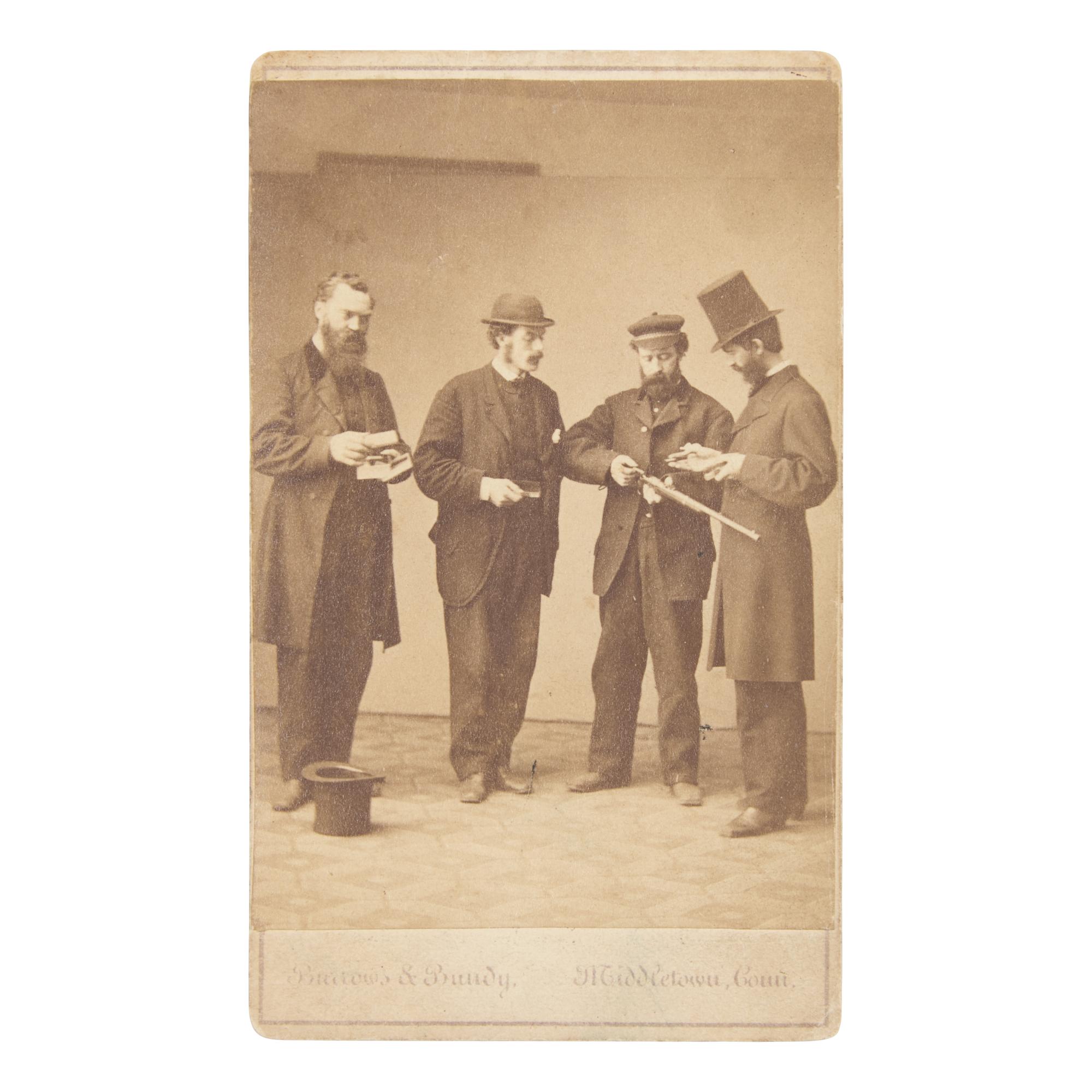 [Civil War] G roup of 8 photographs and imprints, including views of the Gatling Gun and gunmakers