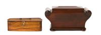 A Regency Mahogany Table Casket, Width of first 6 3/4 inches.