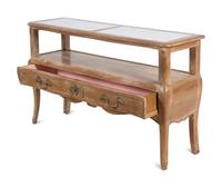 A Louis XV Style Limed Wood Marble-Top Console Table