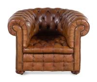 A Leather Upholstered Chesterfield Armchair