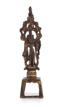 A Chinese Gilt Bronze Figure of Guanyin TANG DYNASTY Height 5 1/2 inches. — TANG DYNASTY