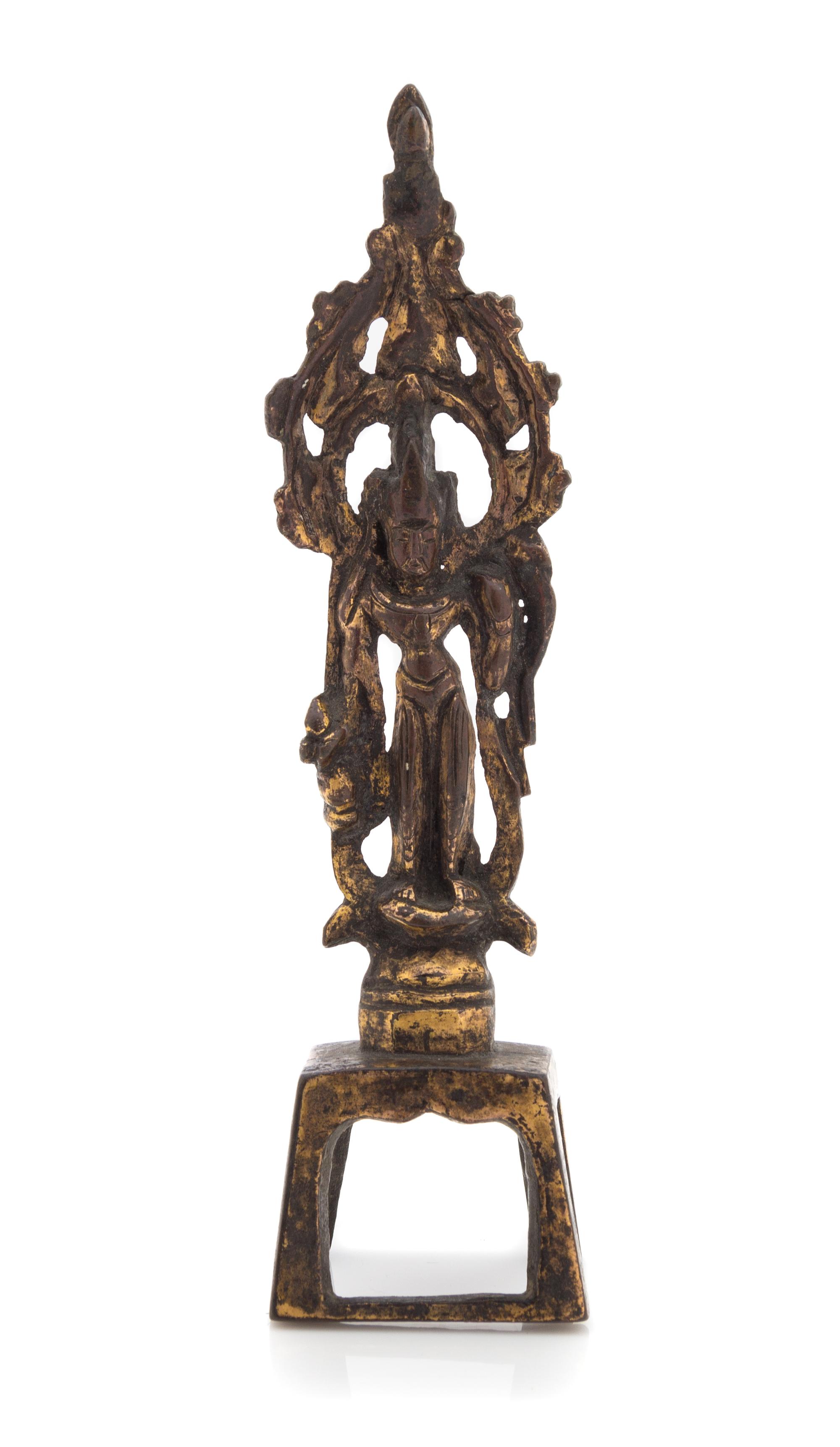 A Chinese Gilt Bronze Figure of Guanyin TANG DYNASTY Height 5 1/2 inches. — TANG DYNASTY