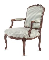 A Louis XV Style Walnut Fauteuil