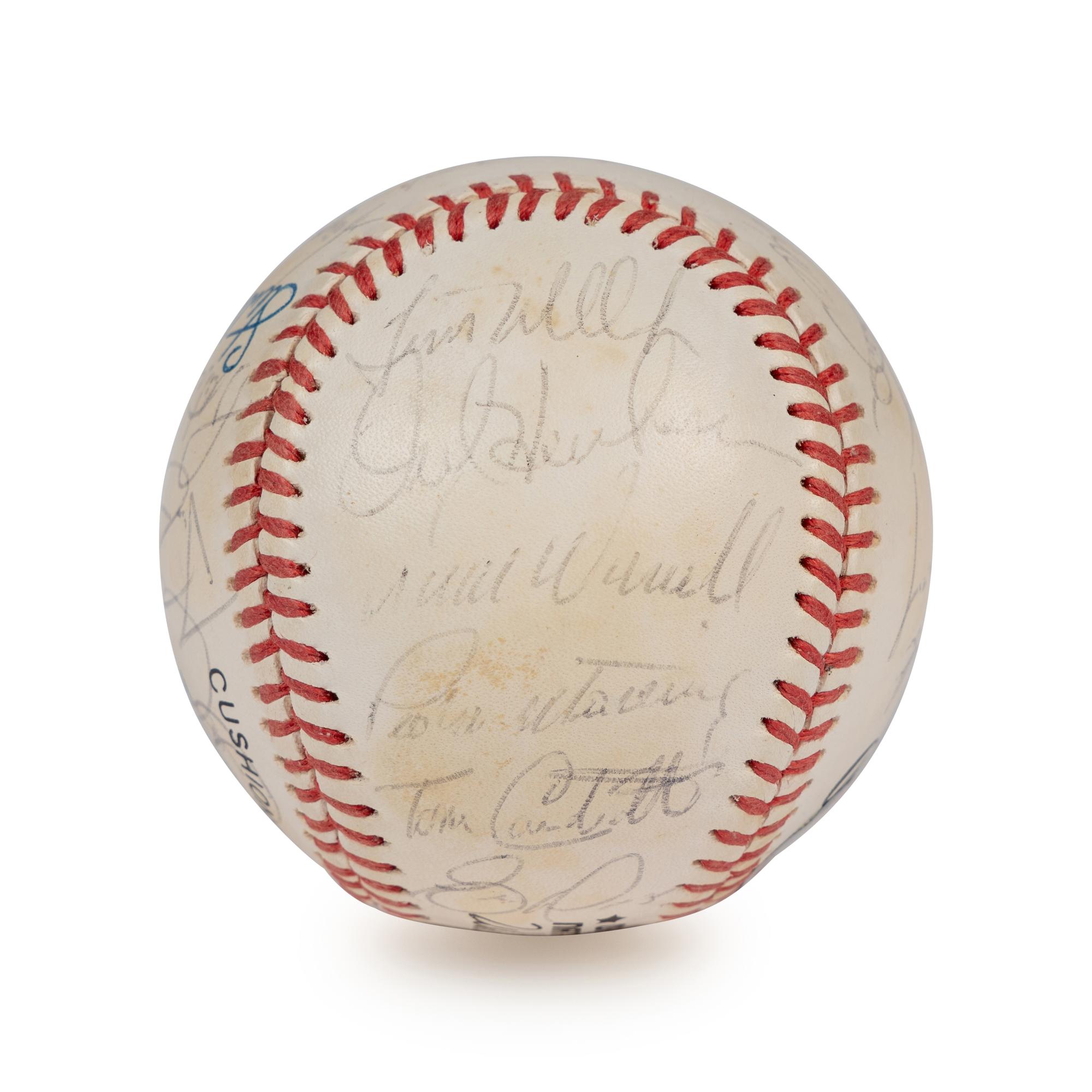 A 1992 Los Angeles Dodgers Team Signed Autograph Baseball - 22 Total With Mike Piazza and Pedro Martinez Rookie Era Signatures (Beckett Authentication Services Letter),