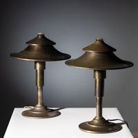 Two Pagoda table lamps for Miller Lamp Co., c. 1936