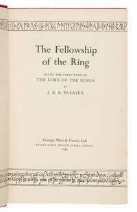 Tolkien, J.R.R. (1892-1973). [The Lord of the Rings trilogy:] The Fellowship of the Ring . 1954. -- The Two Towers . 1954. -- The Return of the King . 1955. All London: Allen & Unwin Ltd.