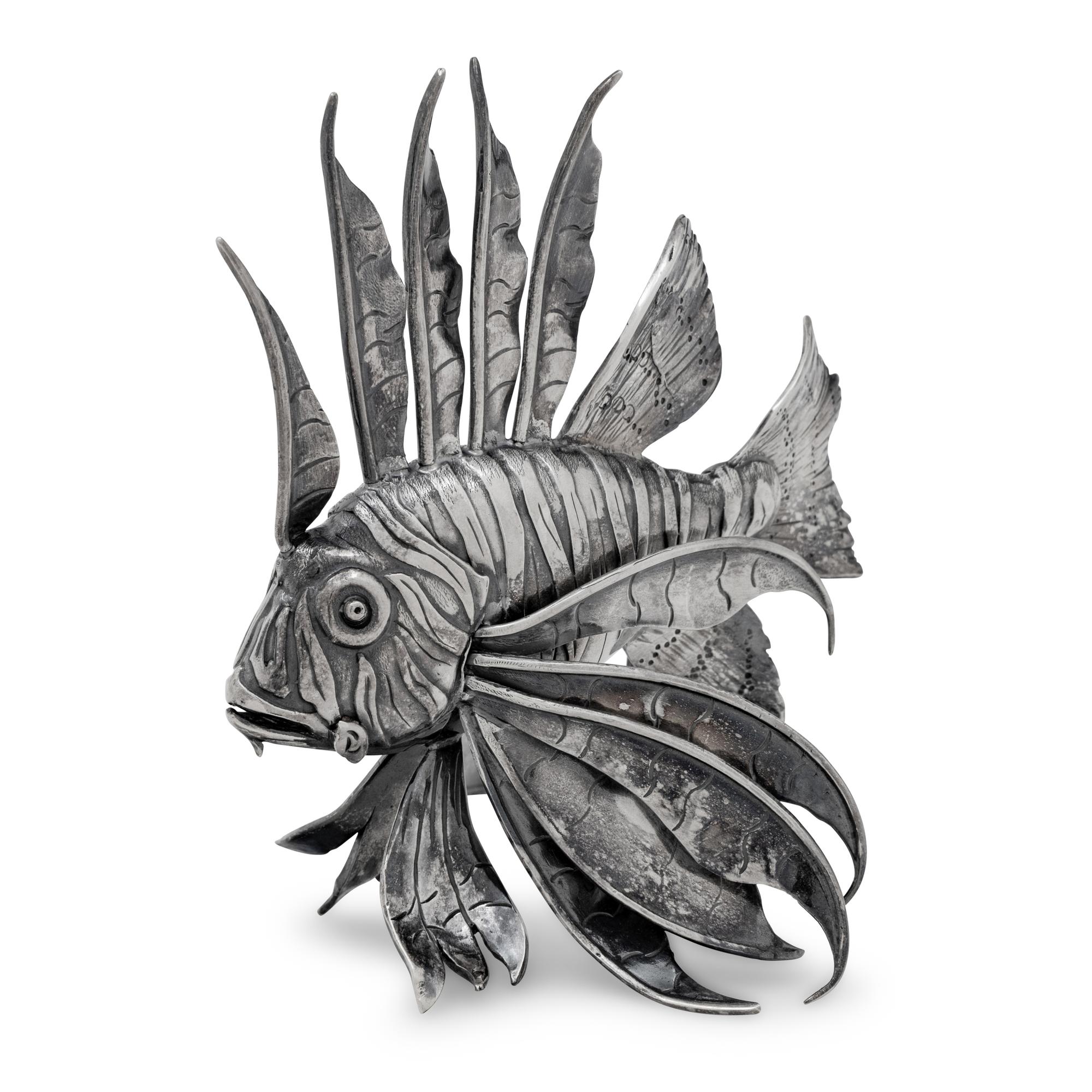 A Buccellati Silver Lionfish Table Ornament