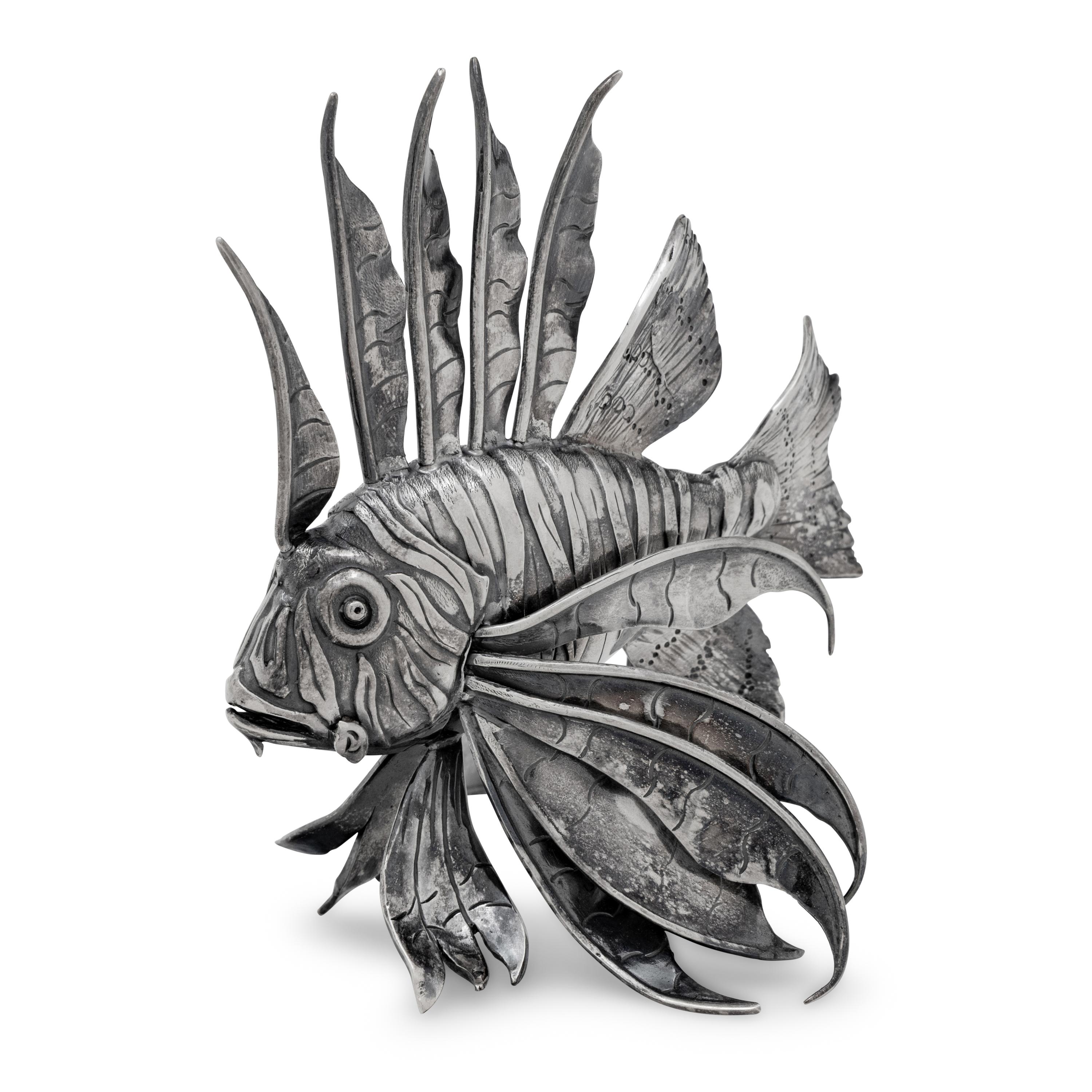 A Buccellati Silver Lionfish Table Ornament