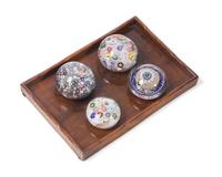 A Group of Four Millefiori Glass Paperweights