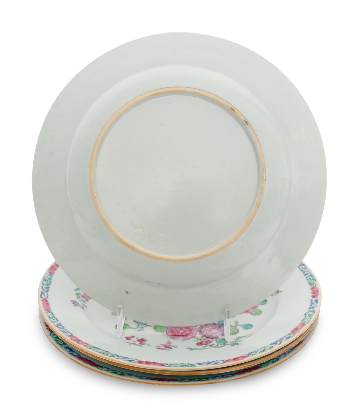 A Set of Four Chinese Export Porcelain Plates