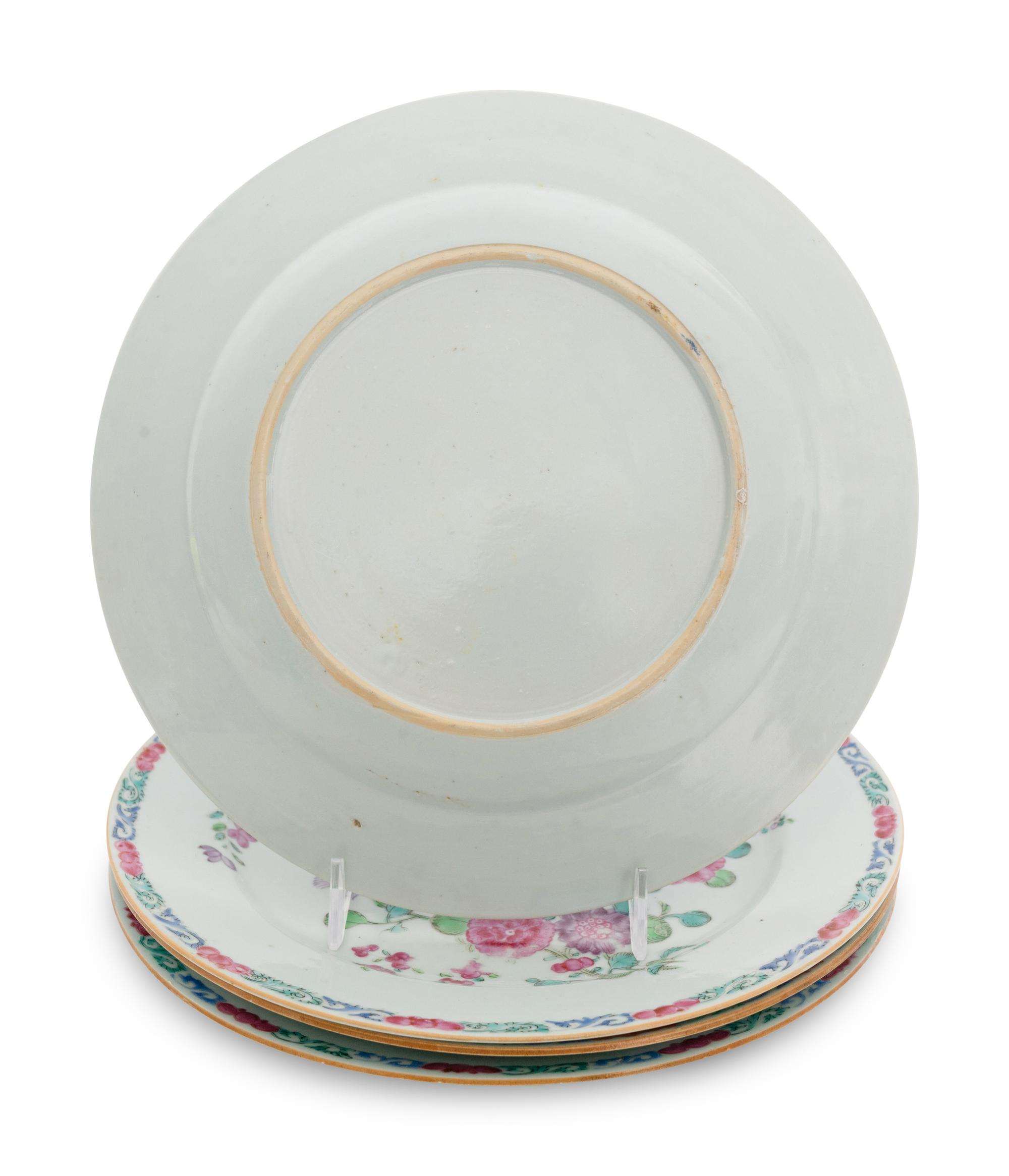 A Set of Four Chinese Export Porcelain Plates