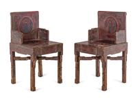 A Pair of Chinese Lacquered Armchairs