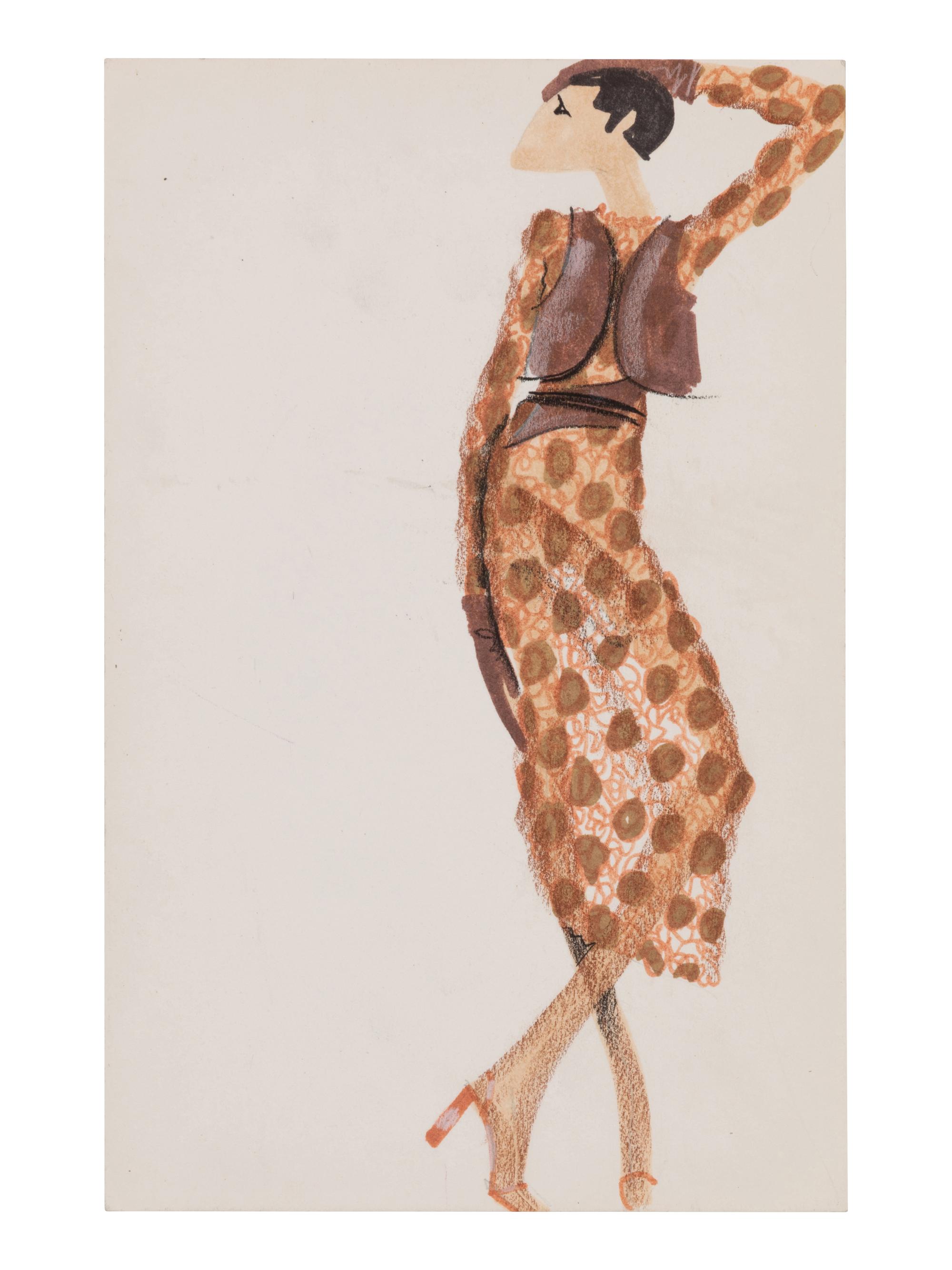 Alfredo Cabrera for Geoffrey Beene Fashion Illustration, c1995