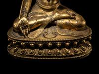 A Sino-Tibetan Gilt Bronze Figure of Tara