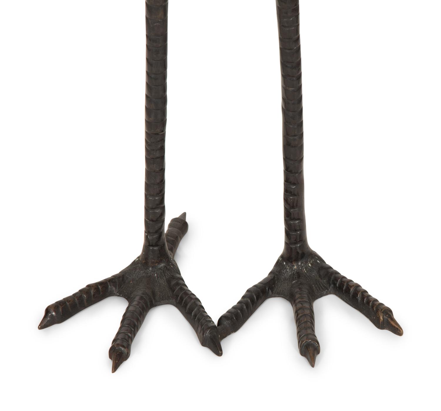 Two Large Cast Metal Models of Cranes