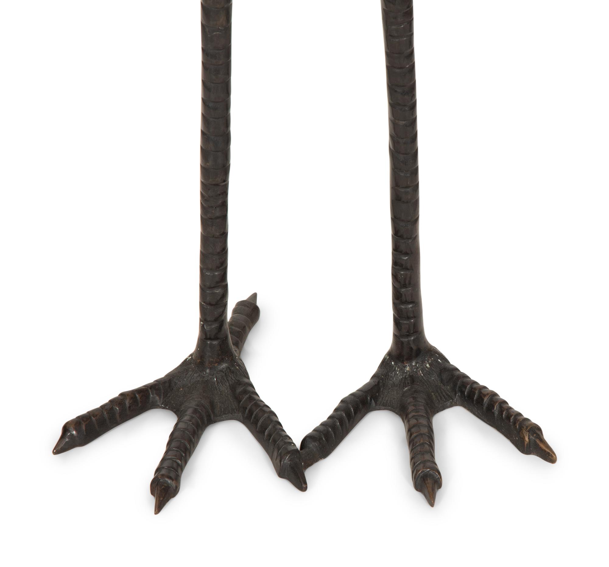 Two Large Cast Metal Models of Cranes