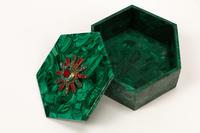 Four "Jeweled" Malachite Table Boxes