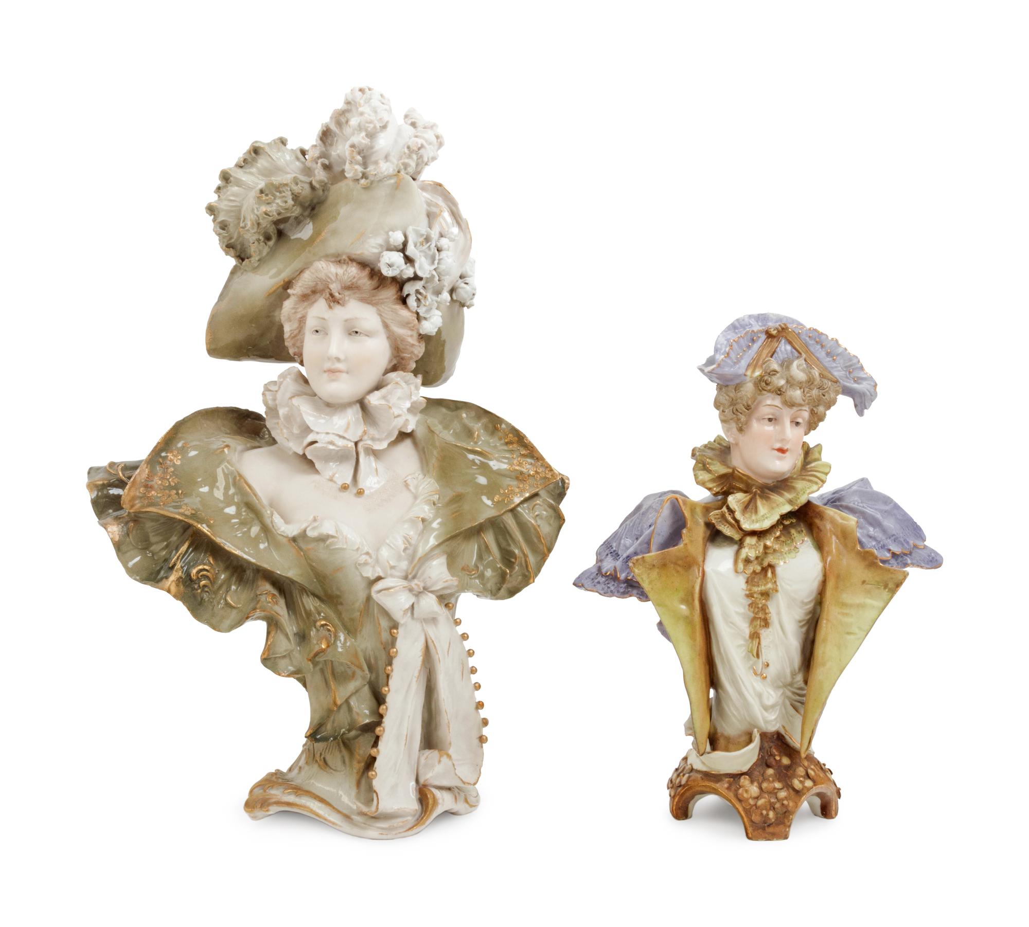 An Austrian Painted Porcelain Bust