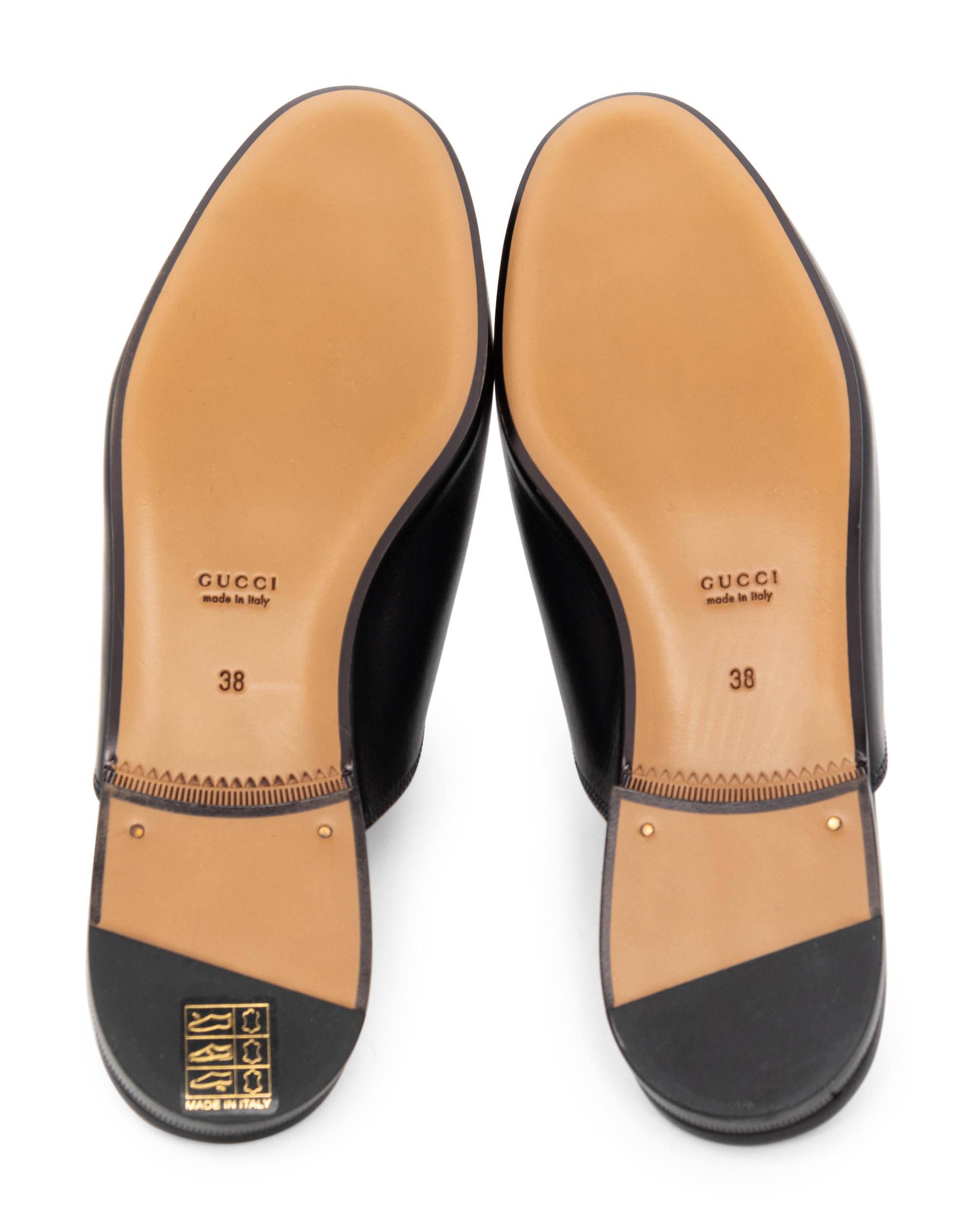 Gucci Black Leather Mules, Unworn