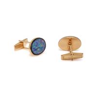BLACK OPAL AND ONYX CUFFLINKS