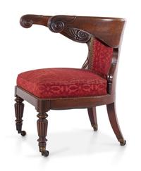 A Pair of William IV Mahogany Armchairs