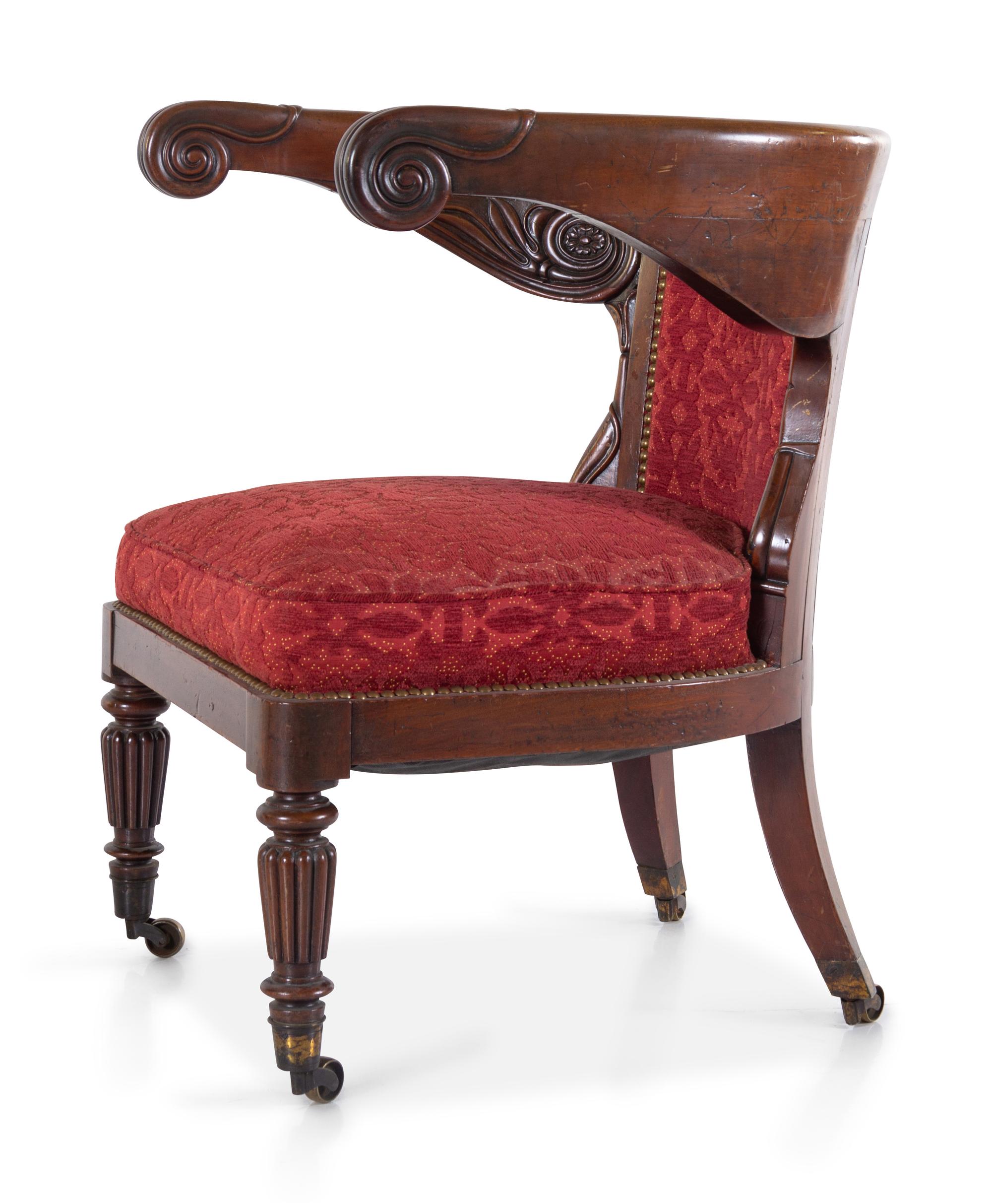A Pair of William IV Mahogany Armchairs