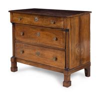 A Continental Neoclassical Walnut Chest of Drawers