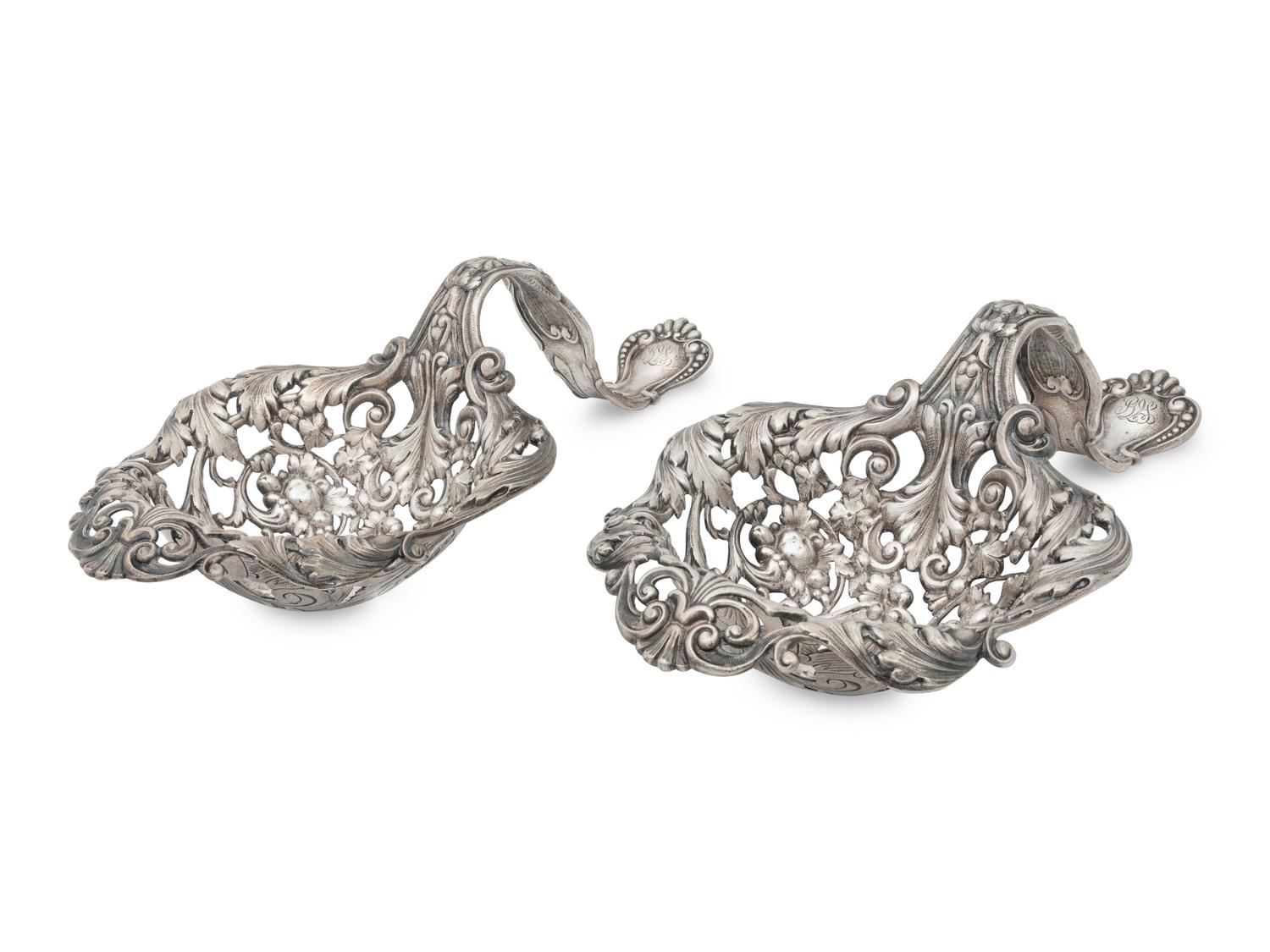 A Pair of Gorham Reticulated Bon Bon Servers