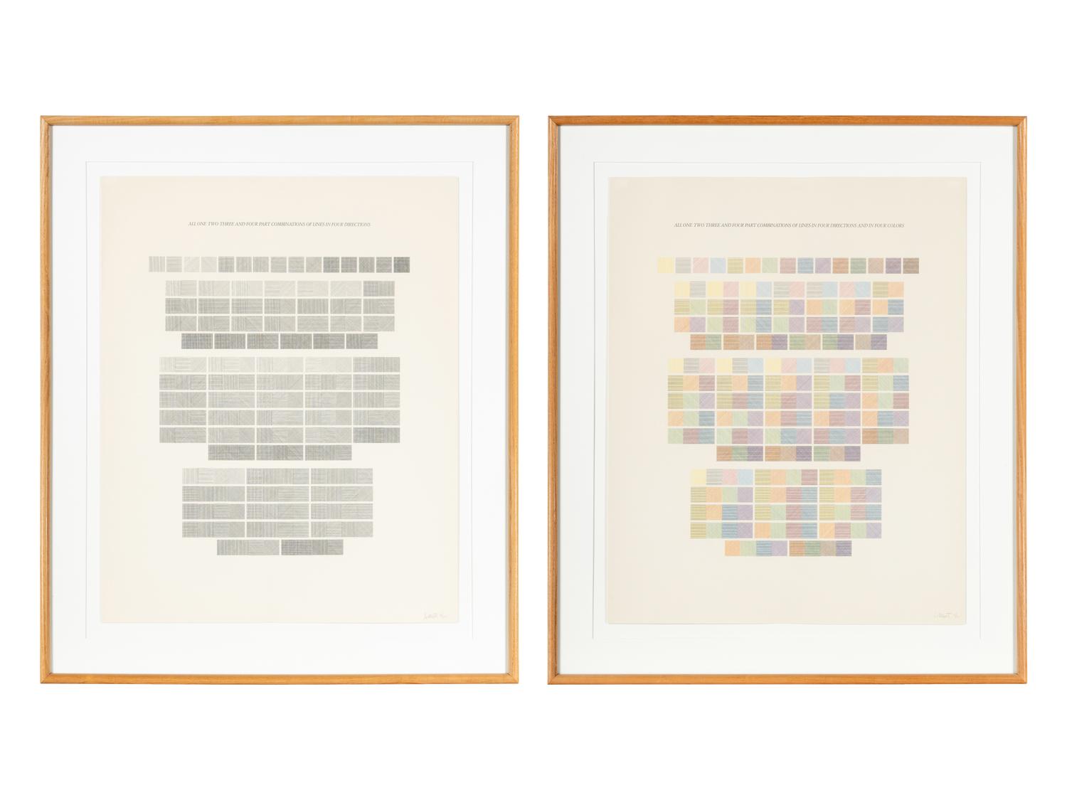 All One, Two, Three & Four Part Combinations of Lines in Four Directions (set of two), 1976