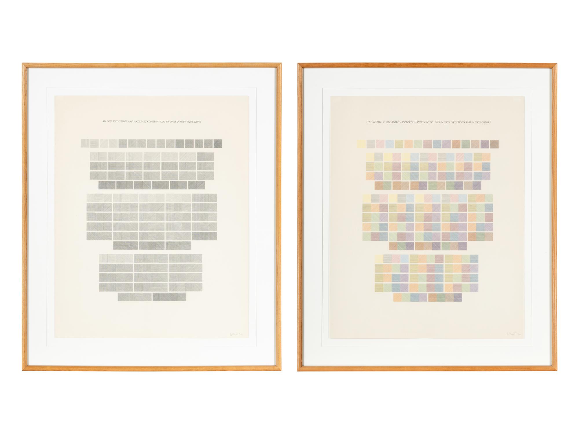 All One, Two, Three & Four Part Combinations of Lines in Four Directions (set of two), 1976