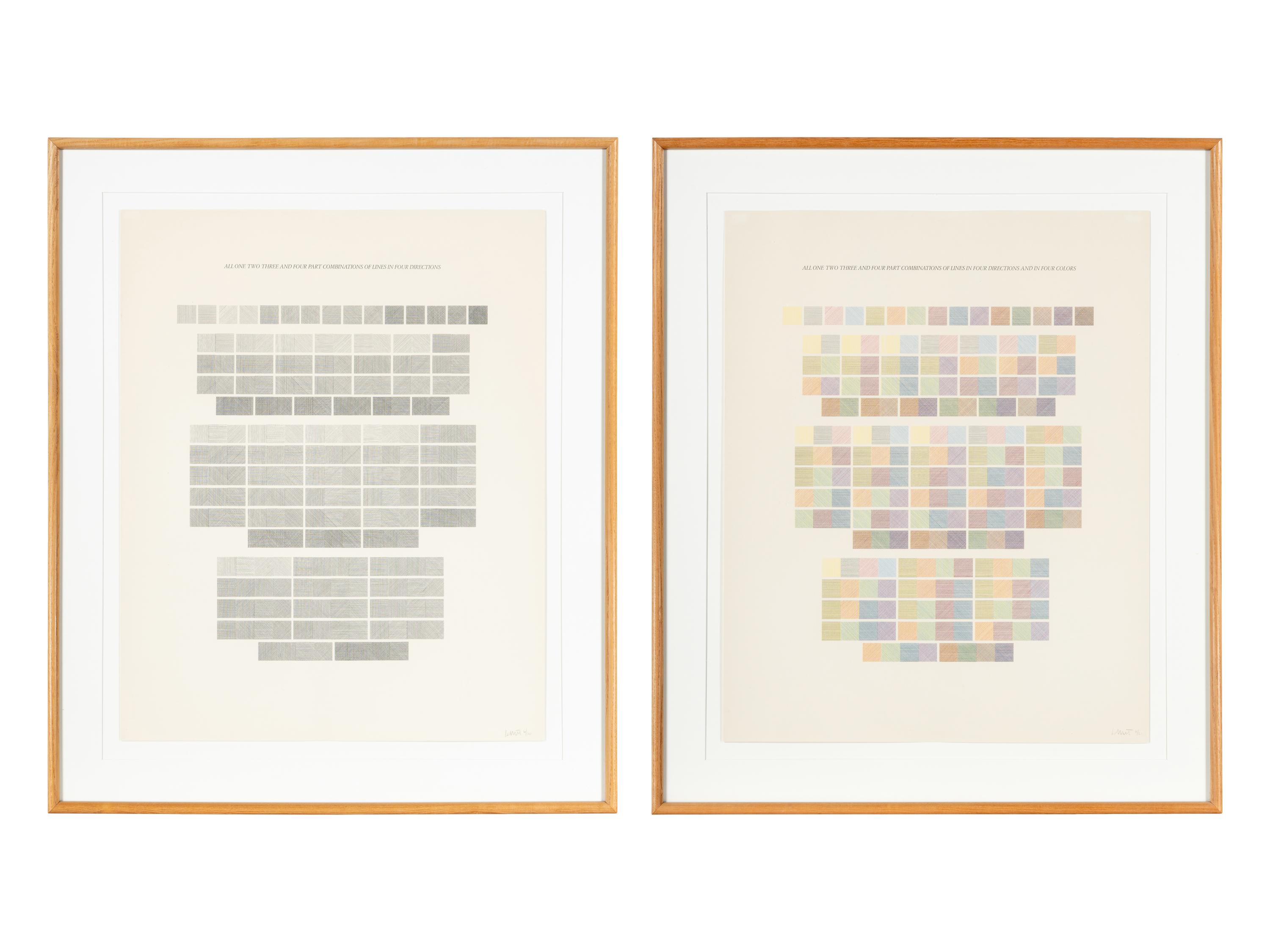 All One, Two, Three & Four Part Combinations of Lines in Four Directions (set of two), 1976