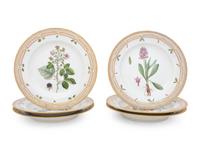 A Set of Twelve Royal Copenhagen Flora Danica Porcelain Dinner Plates