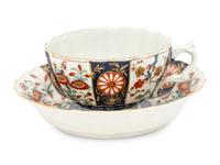A Worcester Porcelain Teacup and Saucer