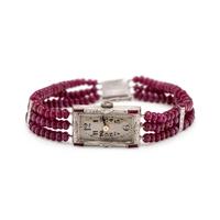 WHITE GOLD AND RUBY WRISTWATCH