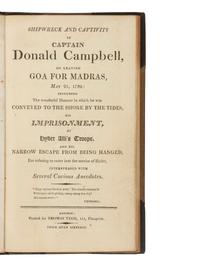 [BRITISH SHIPWRECK & CAPTIVITY]. A group of 9 narratives describing British shipwrecks and resulting captivity, comprising: